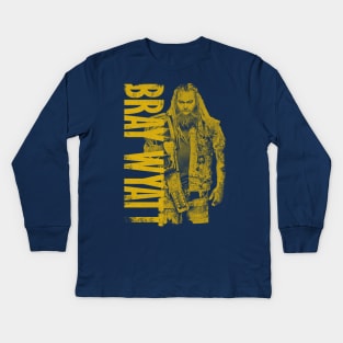 Bray Wyatt Yellow Vintage Kids Long Sleeve T-Shirt